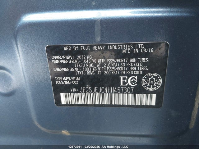 JF2SJEJC4HH457307 Subaru Forester 2.5i Limited