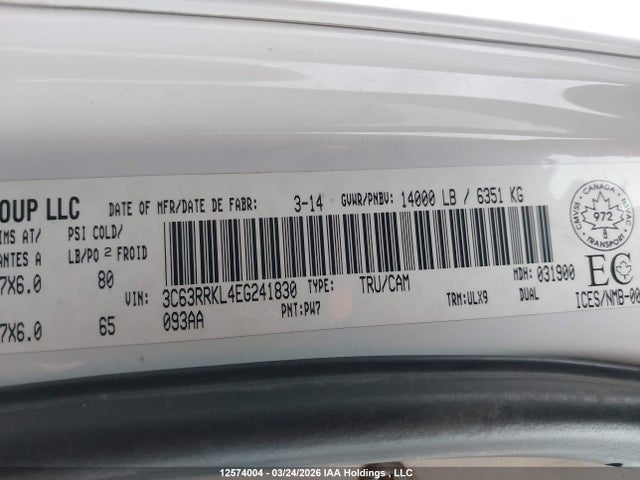 3C63RRKL4EG241830 RAM 3500 Longhorn