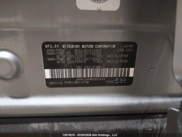 JA4ATUAA4NZ602424 Mitsubishi Eclipse Cross Es