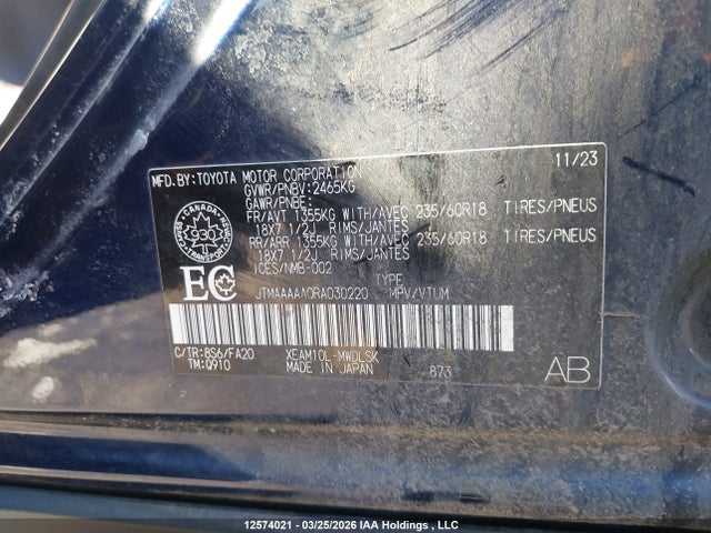 JTMAAAAA0RA030220 Toyota Bz4x Le