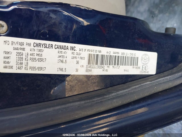 Продаж на аукціоні авто 2012 Dodge Grand Caravan Crew, vin: 2C4RDGDG1CR335421, номер лоту: 12562436