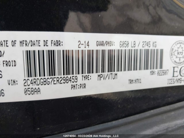 2C4RDGBG7ER298459 Dodge Grand Caravan Se