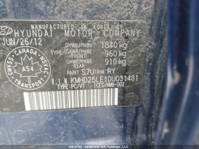 Продаж на аукціоні авто 2013 Hyundai Elantra, vin: KMHD25LE1DU031431, номер лоту: 12574102