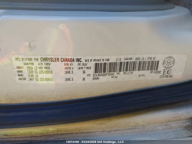 12574108 :رقم المزاد ، 2C4JRGAG8DR726442 vin ، 2013 Ram Tradesman مزاد بيع