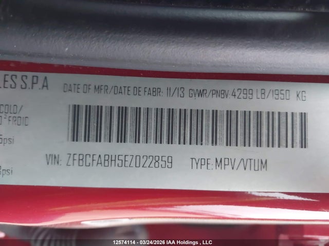 Fiat 500l Sport 2014 ZFBCFABH5EZ022859 Image 9
