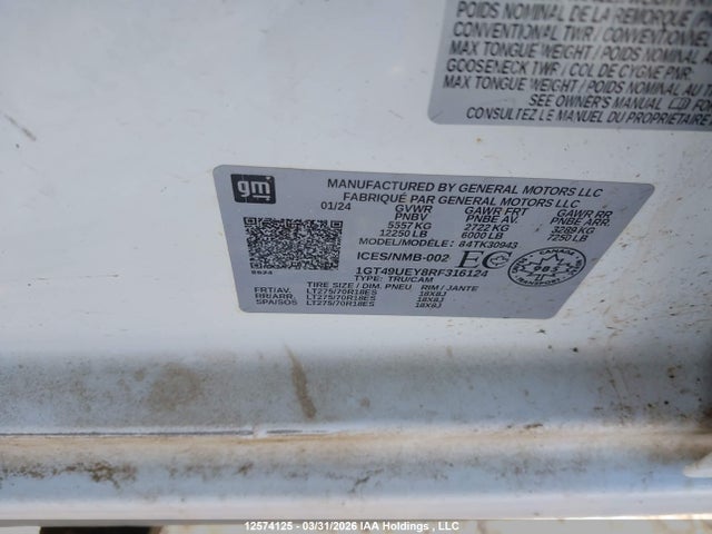 1GT49UEY8RF316124 GMC Sierra 3500hd Slt