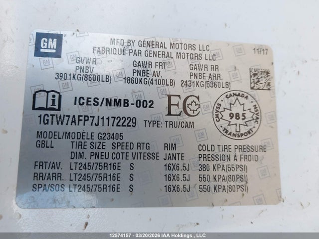 1GTW7AFP7J1172229 GMC Savana 2500 Work Van
