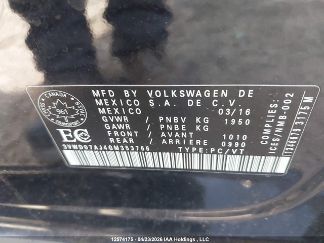 3VWD07AJ4GM353766 Volkswagen Jetta 1.8t Sport