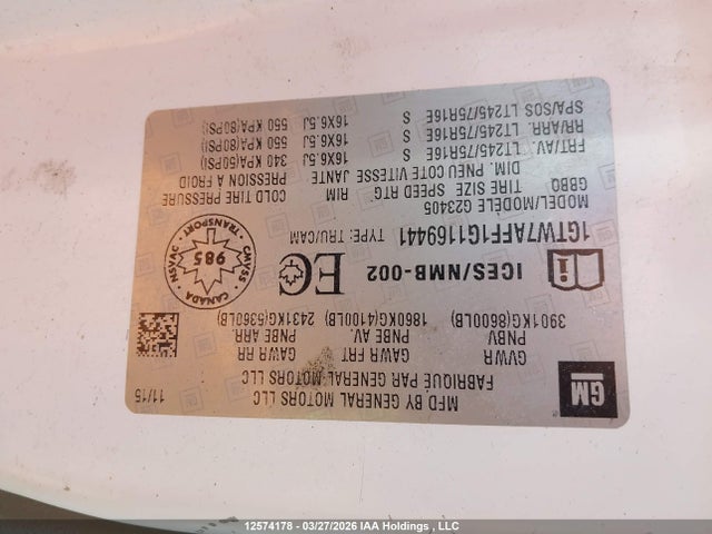1GTW7AFF1G1169441 GMC Savana G2500