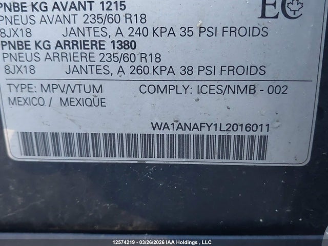 WA1ANAFY1L2016011 Audi Q5 45 Komfort