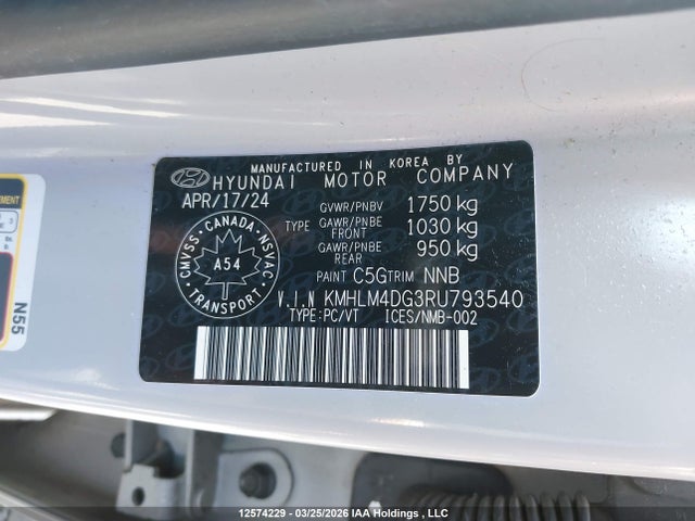 Продажа на аукционе авто 2024 Hyundai Elantra Essential, vin: KMHLM4DG3RU793540, номер лота: 12574229