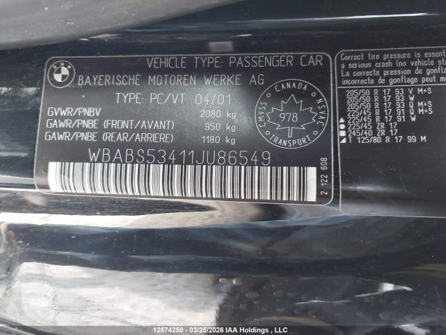Aukcja sprzedaży 2001 Bmw 330 Ci, vin: WBABS53411JU86549, numer aukcji: 12574250
