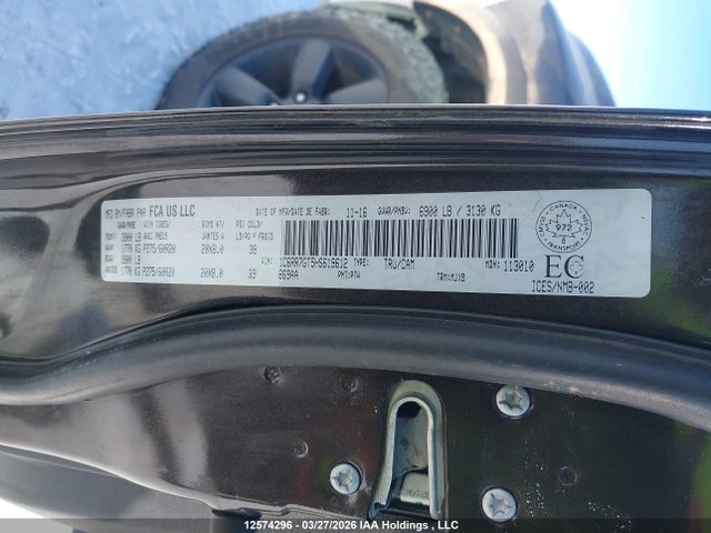 12574296 :رقم المزاد ، 1C6RR7GT5HS619612 vin ، 2017 Ram 1500 Slt مزاد بيع