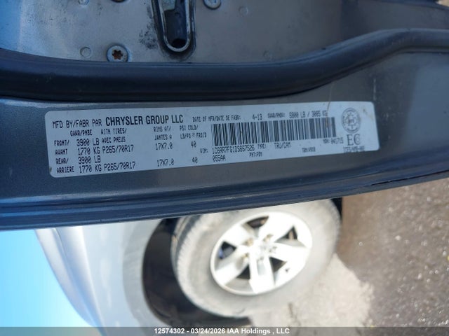 Aukcja sprzedaży 2013 Dodge Ram 1500, vin: 1C6RR7FG1DS667526, numer aukcji: 12574302