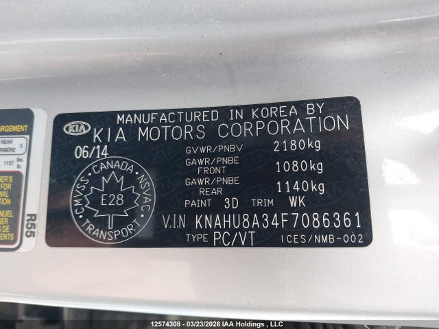 Aukcja sprzedaży 2015 Kia Rondo, vin: KNAHU8A34F7086361, numer aukcji: 12574308