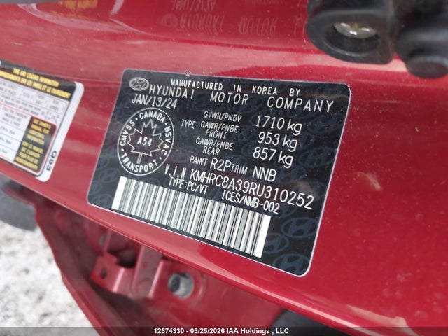 Aukcja sprzedaży 2024 Hyundai Venue Sel/limited, vin: KMHRC8A39RU310252, numer aukcji: 12574330