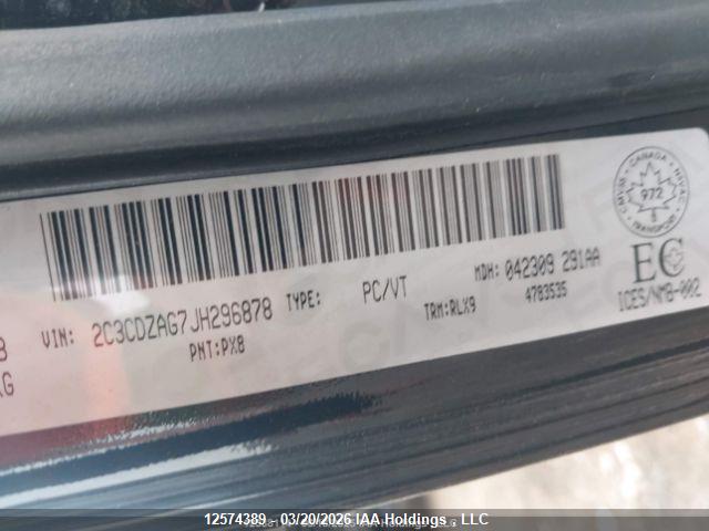 Dodge Challenger Sxt 2018 2C3CDZAG7JH296878 Image 9