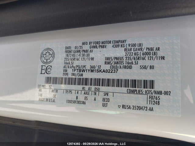Ford Transit T-350 2025 1FTBW1YM1SKA02237 Image 9