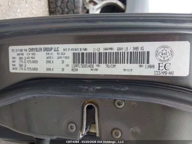 12574394 :رقم المزاد ، 1C6RR7LT6DS510656 vin ، 2013 Dodge Ram 1500 مزاد بيع