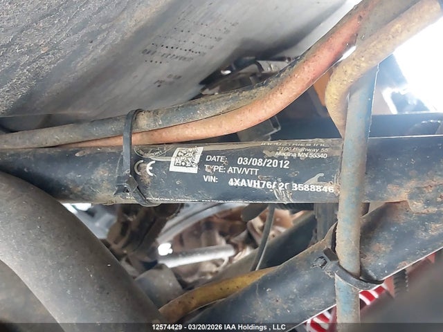 12574429 :رقم المزاد ، 4XAVH76A2CB588846 vin ، 2012 Polaris Ranger Rzr 800 مزاد بيع