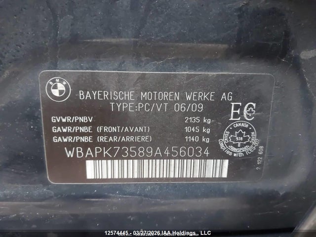 Aukcja sprzedaży 2009 Bmw 328i Xdrive, vin: WBAPK73589A456034, numer aukcji: 12574445