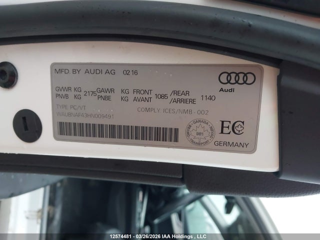 WAUBNAF43HN009491 Audi A4 2.0t Progressiv