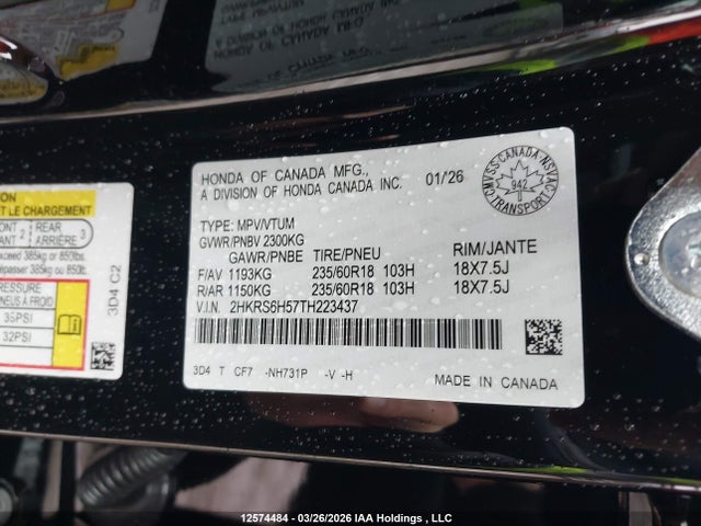 2HKRS6H57TH223437 Honda Cr-v Sport Hybrid