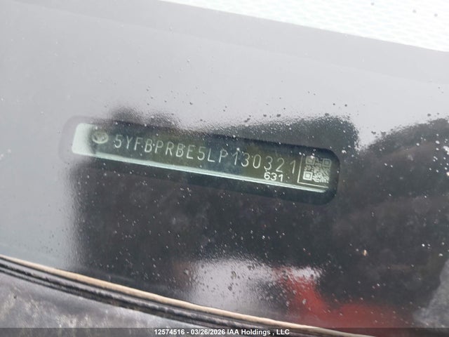 Продажа на аукционе авто 2020 Toyota Corolla Le, vin: 5YFBPRBE5LP130321, номер лота: 12574516