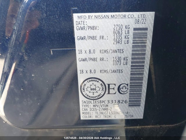 Продажа на аукционе авто 2023 Infiniti Qx60 Pure, vin: 5N1DL1ES8PC331826, номер лота: 12574528