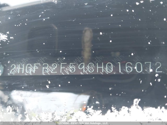 12574554 :رقم المزاد ، 2HGFB2F59CH016072 vin ، 2012 Honda Civic Ex 4dr مزاد بيع