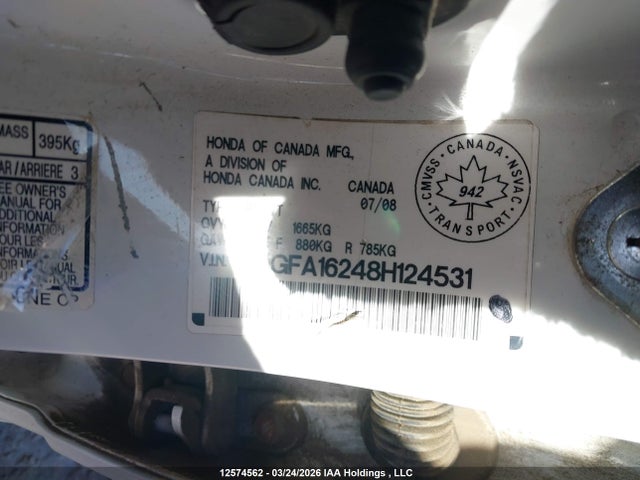 Продаж на аукціоні авто 2008 Honda Civic Dx, vin: 2HGFA16248H124531, номер лоту: 12574562