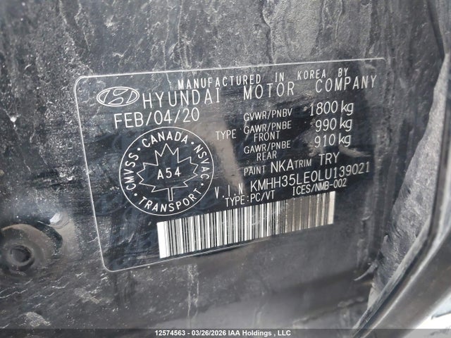 Продаж на аукціоні авто 2020 Hyundai Elantra Gt Preferred Auto, vin: KMHH35LE0LU139021, номер лоту: 12574563