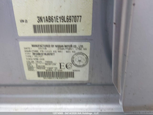 12574569 :رقم المزاد ، 3N1AB61E19L697077 vin ، 2009 Nissan Sentra 2.0/2.0s/2.0sl مزاد بيع