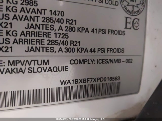 WA1BXBF7XPD016563 Audi Q7