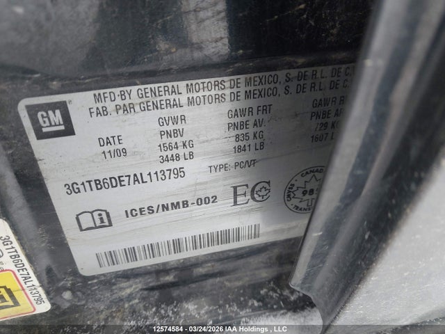 Продажа на аукционе авто 2010 Chevrolet Aveo Ls, vin: 3G1TB6DE7AL113795, номер лота: 12574584