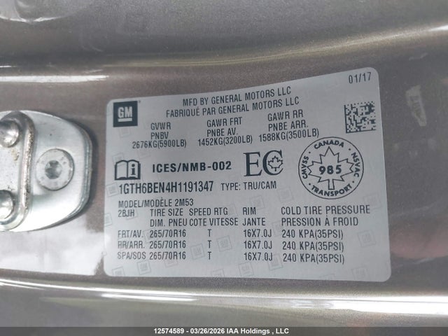 1GTH6BEN4H1191347 GMC Canyon