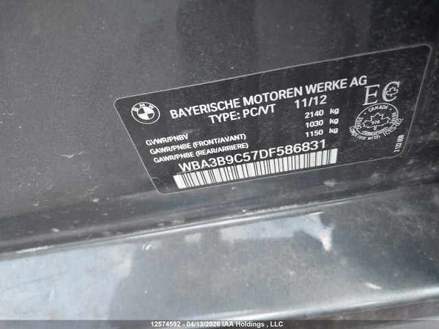 Aukcja sprzedaży 2013 Bmw 335i Xdrive, vin: WBA3B9C57DF586831, numer aukcji: 12574592