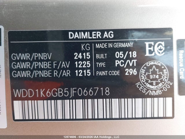 WDD1K6GB5JF066718 Mercedes-Benz E 400 4matic