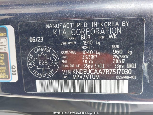 Продажа на аукционе авто 2024 Kia Seltos S, vin: KNDEUCAA7R7517030, номер лота: 12574618