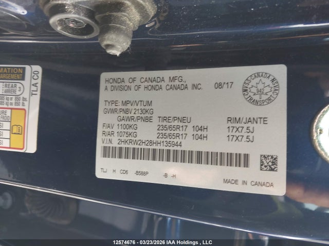 2HKRW2H28HH135944 Honda CR-V LX