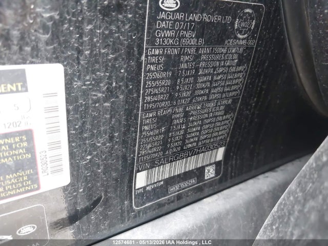 SALRGBBV7HA030523 Land Rover Discovery Se