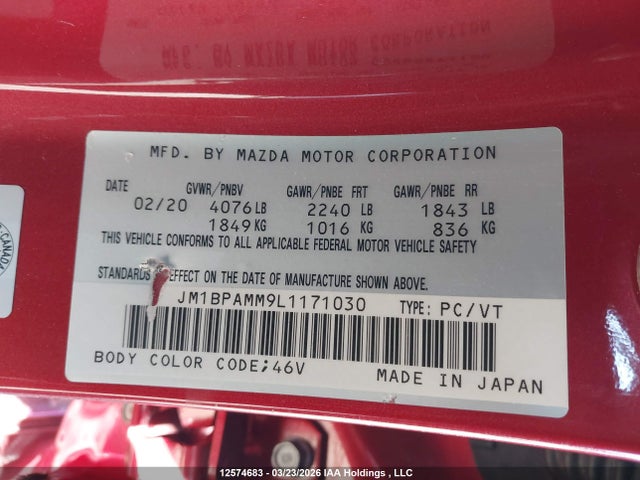 JM1BPAMM9L1171030 Mazda Mazda3 Gt