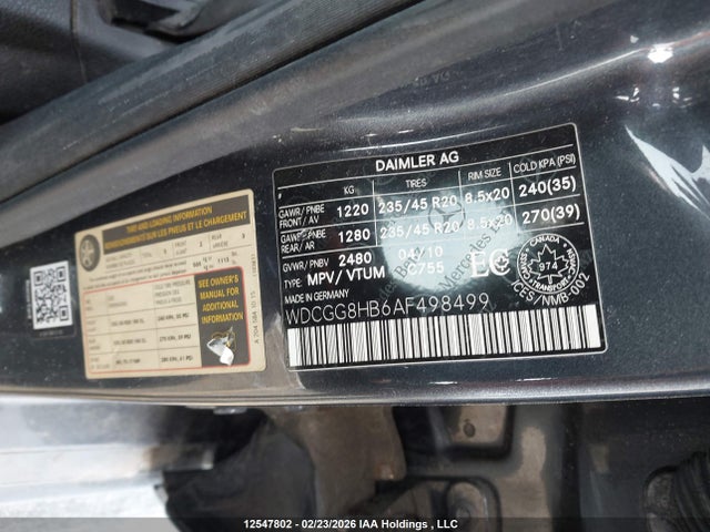 Aukcja sprzedaży 2010 Mercedes-benz Glk-class, vin: WDCGG8HB6AF498499, numer aukcji: 12547802