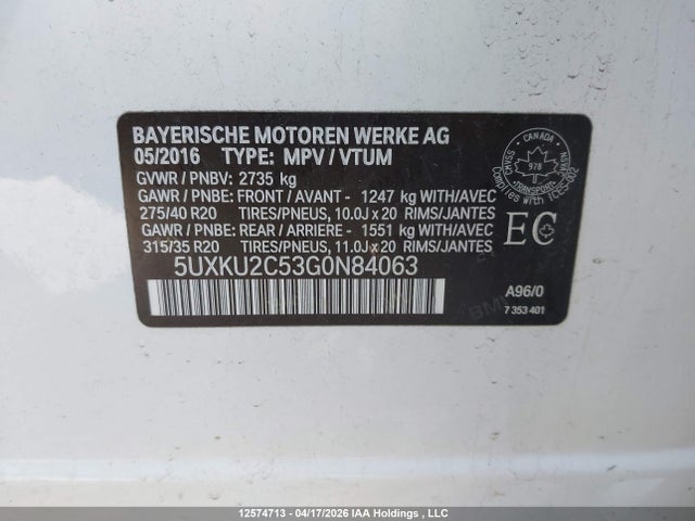 5UXKU2C53G0N84063 BMW X6 Xdrive35i