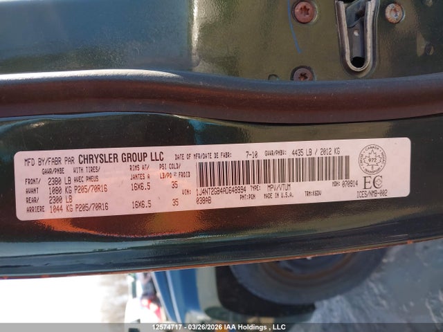Aukcja sprzedaży 2010 Jeep Patriot Sport/north, vin: 1J4NT2GB4AD648994, numer aukcji: 12574717