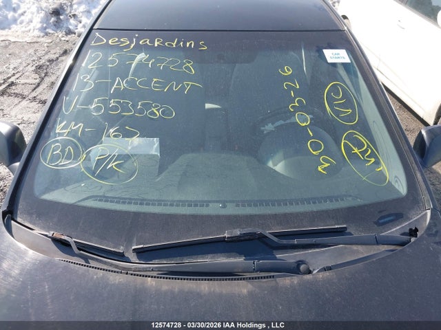 12574728 :رقم المزاد ، KMHCT4AE1DU553580 vin ، 2013 Hyundai Accent Gls/gs مزاد بيع