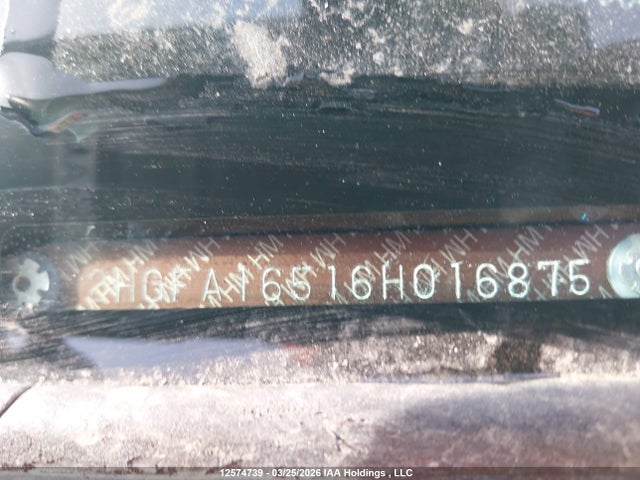 2006 Honda Civic Lx მანქანა იყიდება აუქციონზე, vin: 2HGFA16516H016875, აუქციონის ნომერი: 12574739