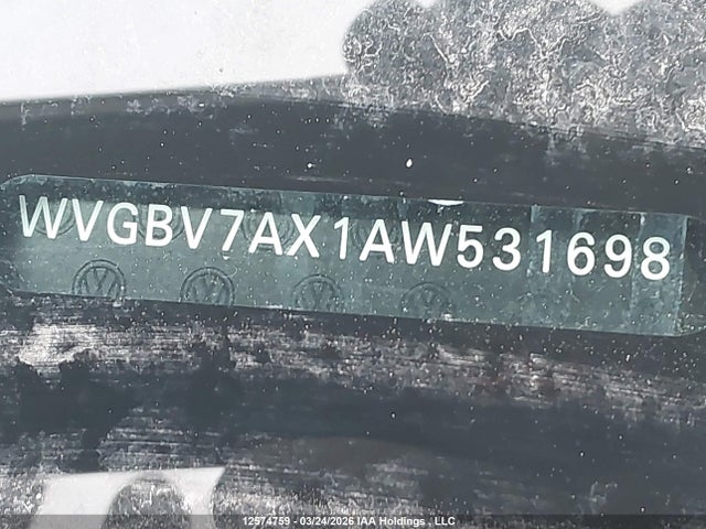 12574759 :رقم المزاد ، WVGBV7AX1AW531698 vin ، 2010 Volkswagen Tiguan Se/sel مزاد بيع