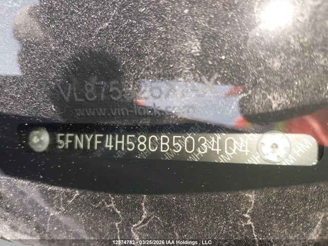 Продаж на аукціоні авто 2012 Honda Pilot Exl, vin: 5FNYF4H58CB503404, номер лоту: 12574782