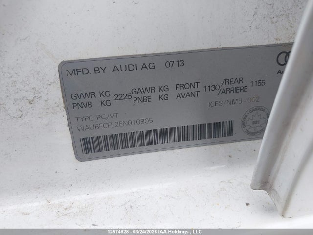 Aukcja sprzedaży 2014 Audi A4 2.0 Komfort, vin: WAUBFCFL2EN010305, numer aukcji: 12574828